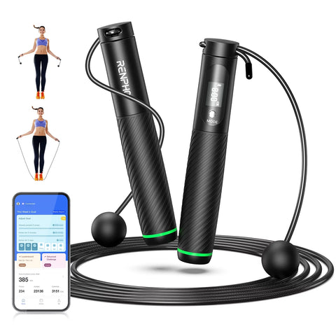 9FT Adjustable Smart Jump Rope with Count, Time & Calorie Analysis