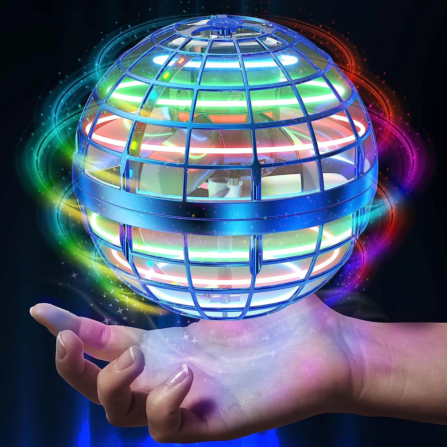 Hand-Controlled Flying Orb Drone Ball with Intelligent Gyroscope