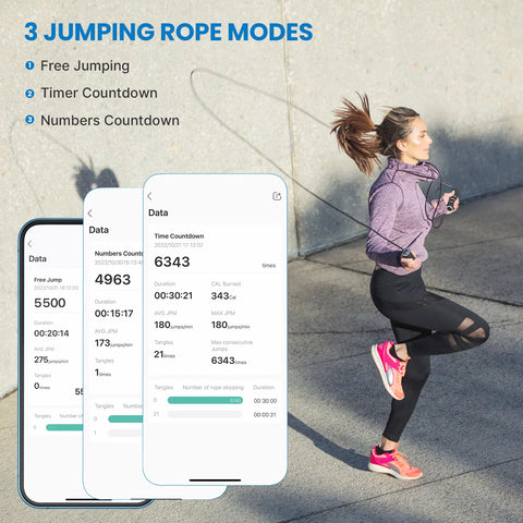 9FT Adjustable Smart Jump Rope with Count, Time & Calorie Analysis