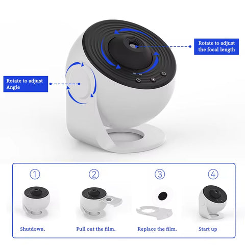 Night Light Galaxy Projector – 360° Rotating Starry Sky Planetarium Lamp