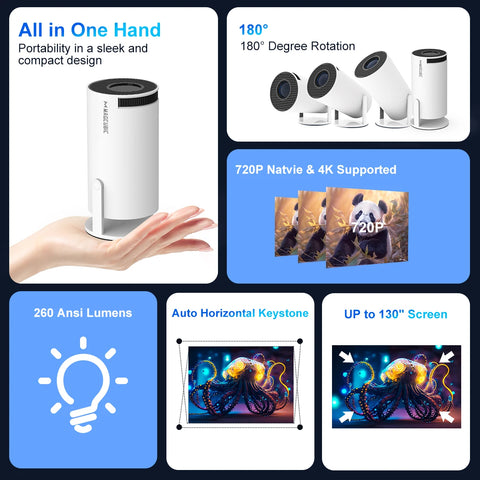 HY300 Pro 4K Portable Projector