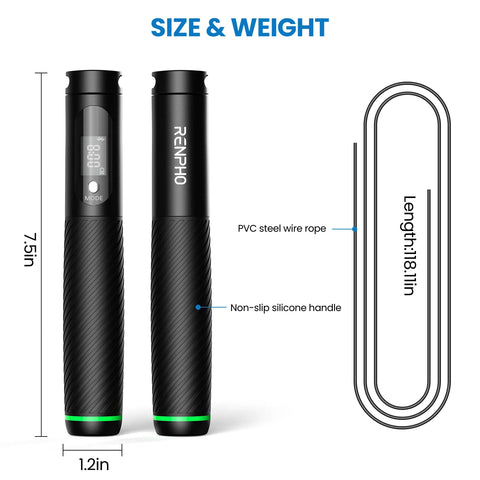 9FT Adjustable Smart Jump Rope with Count, Time & Calorie Analysis