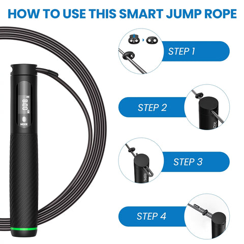 9FT Adjustable Smart Jump Rope with Count, Time & Calorie Analysis
