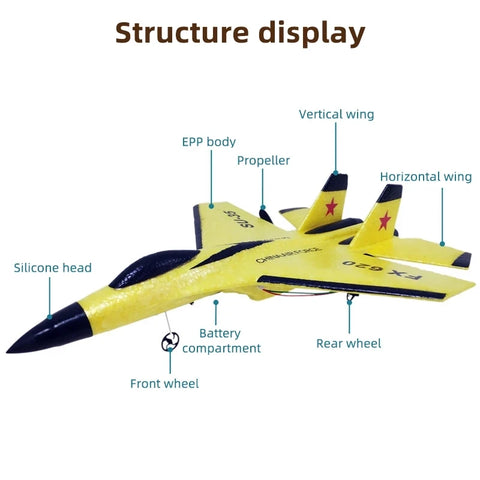 SU35 RC Plane with LED Lights - FX620 FX820 2.4G Remote Control Glider Airplane Foam Toy for Kids - Perfect Gift!