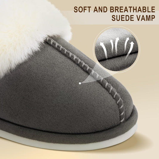 Women’s Fuzzy Memory Foam Slippers