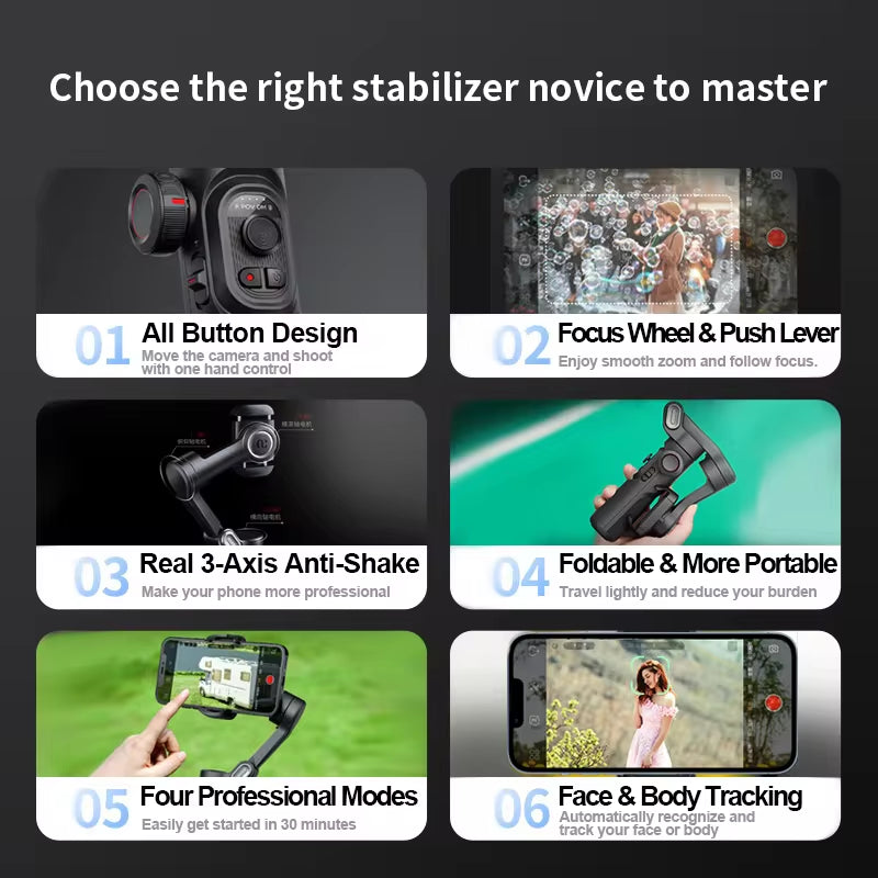 AOCHUAN 3-Axis Handheld Gimbal Stabilizer for Smartphones