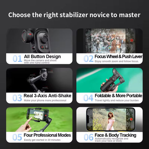 AOCHUAN 3-Axis Handheld Gimbal Stabilizer for Smartphones
