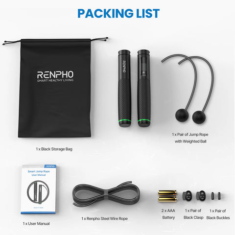9FT Adjustable Smart Jump Rope with Count, Time & Calorie Analysis