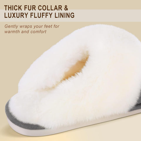Women’s Fuzzy Memory Foam Slippers