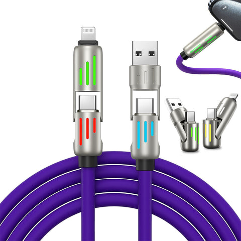4 in 1 Liquid Silicone Data Cable - Charging + Data Transmission