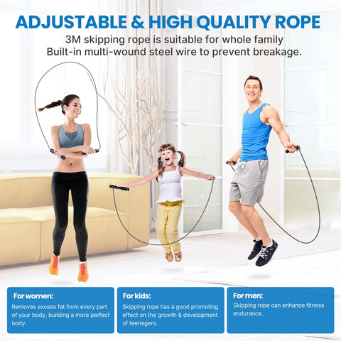 9FT Adjustable Smart Jump Rope with Count, Time & Calorie Analysis