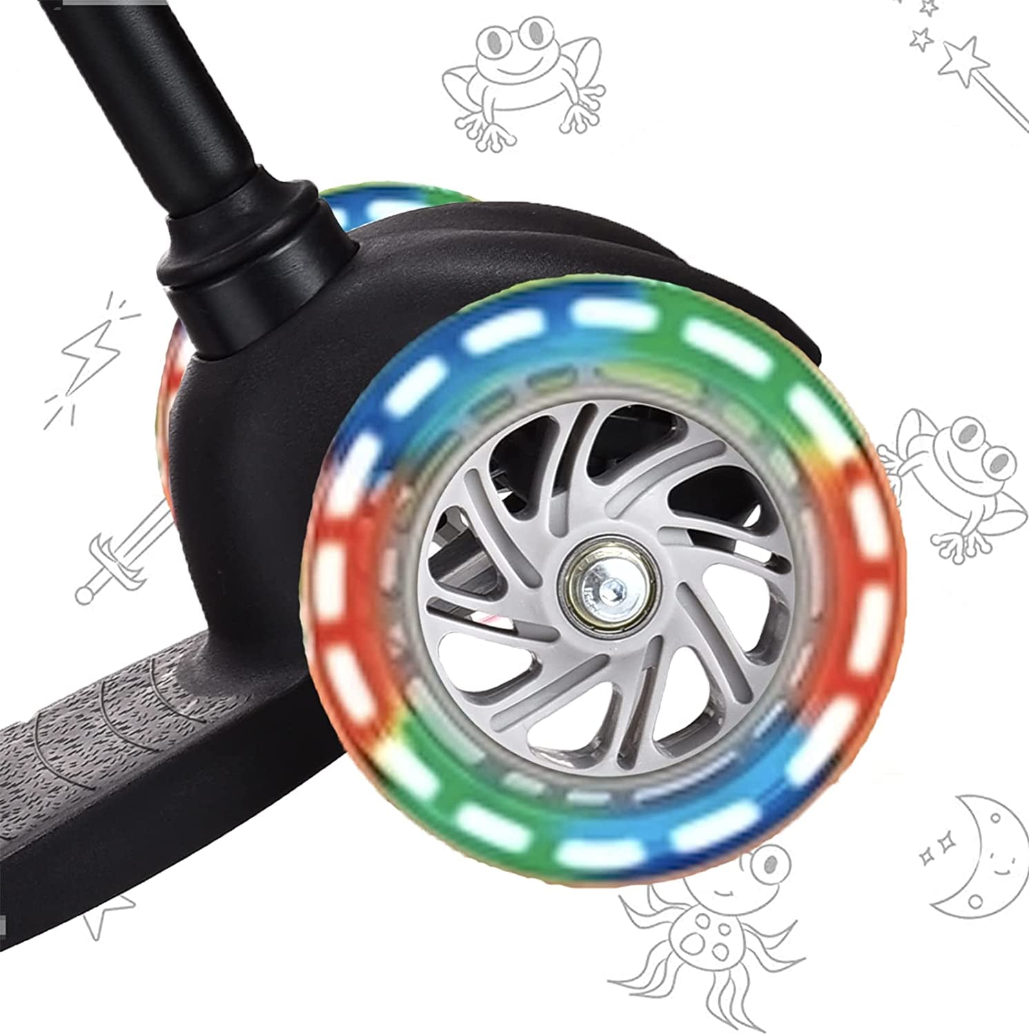 3-Wheel Kids Scooter with Light-Up Wheels - Kick Scooter for Toddlers Ages 3-8 (Boys & Girls)