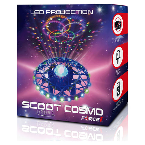 Scoot Cosmo Aerial Drone: Hand-Controlled Mini UFO Drone with LED Projector