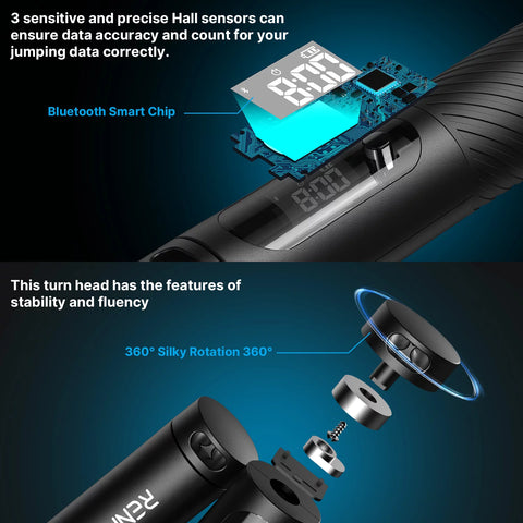 9FT Adjustable Smart Jump Rope with Count, Time & Calorie Analysis