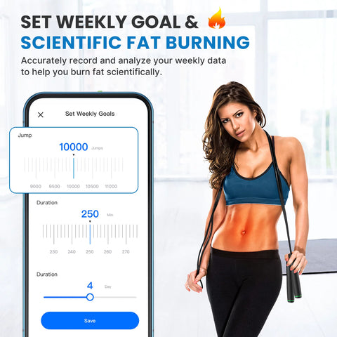 9FT Adjustable Smart Jump Rope with Count, Time & Calorie Analysis