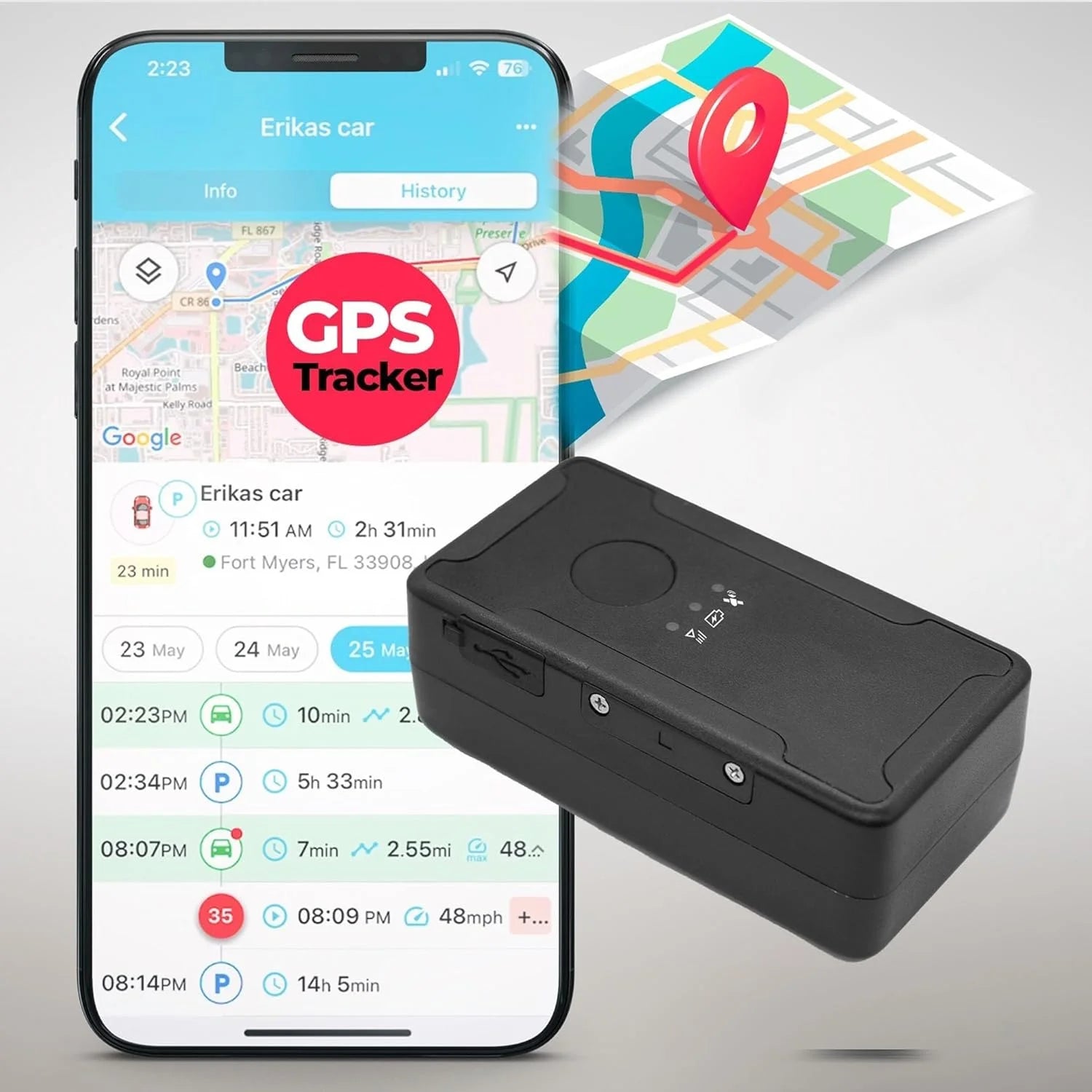 GPSNvision Magnetic Car GPS Tracker