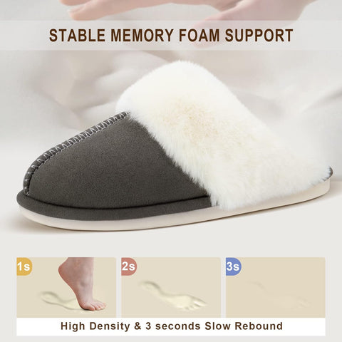 Women’s Fuzzy Memory Foam Slippers