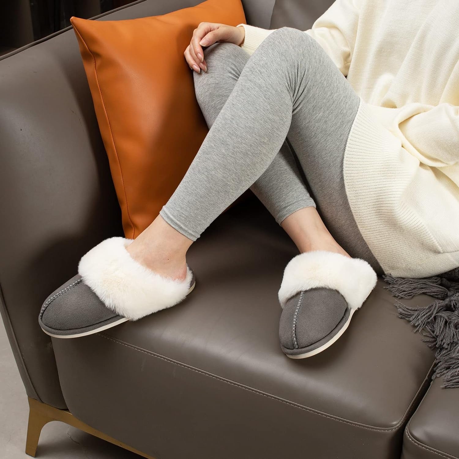 Women’s Fuzzy Memory Foam Slippers