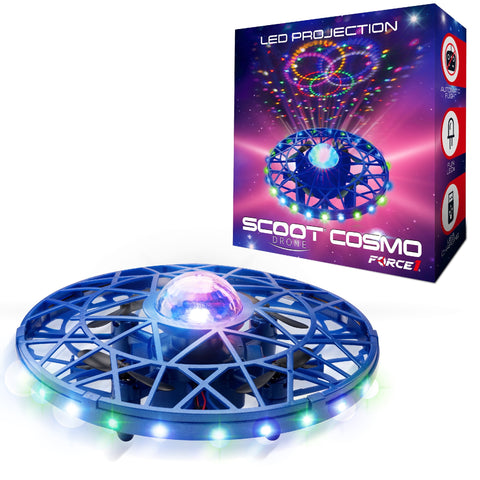 Scoot Cosmo Aerial Drone: Hand-Controlled Mini UFO Drone with LED Projector