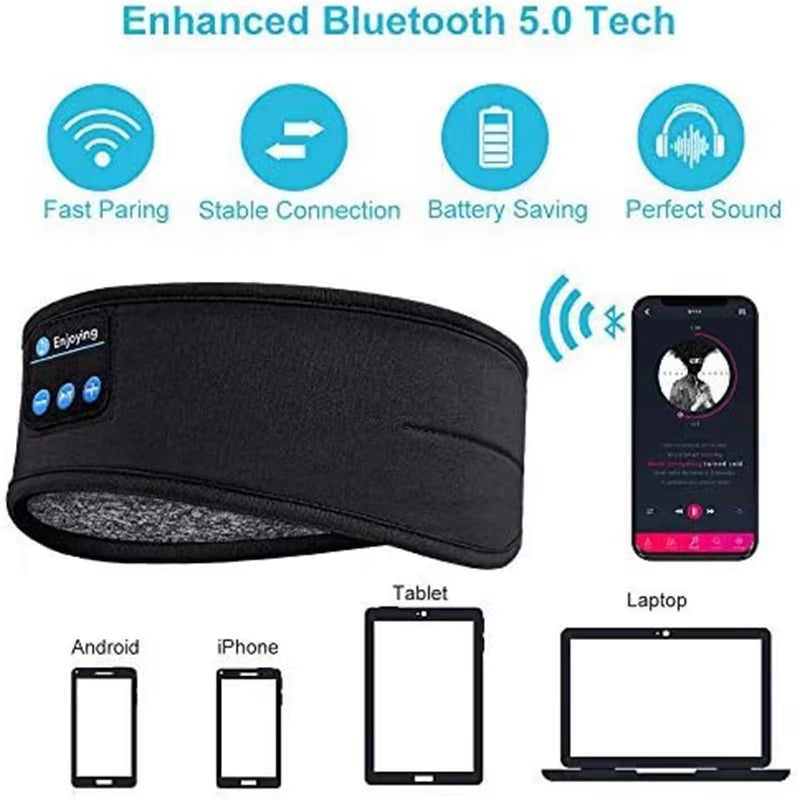 Fone Bluetooth Earphones Sports Sleeping Headband