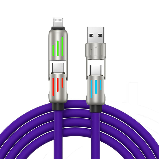 4 in 1 Liquid Silicone Data Cable - Charging + Data Transmission