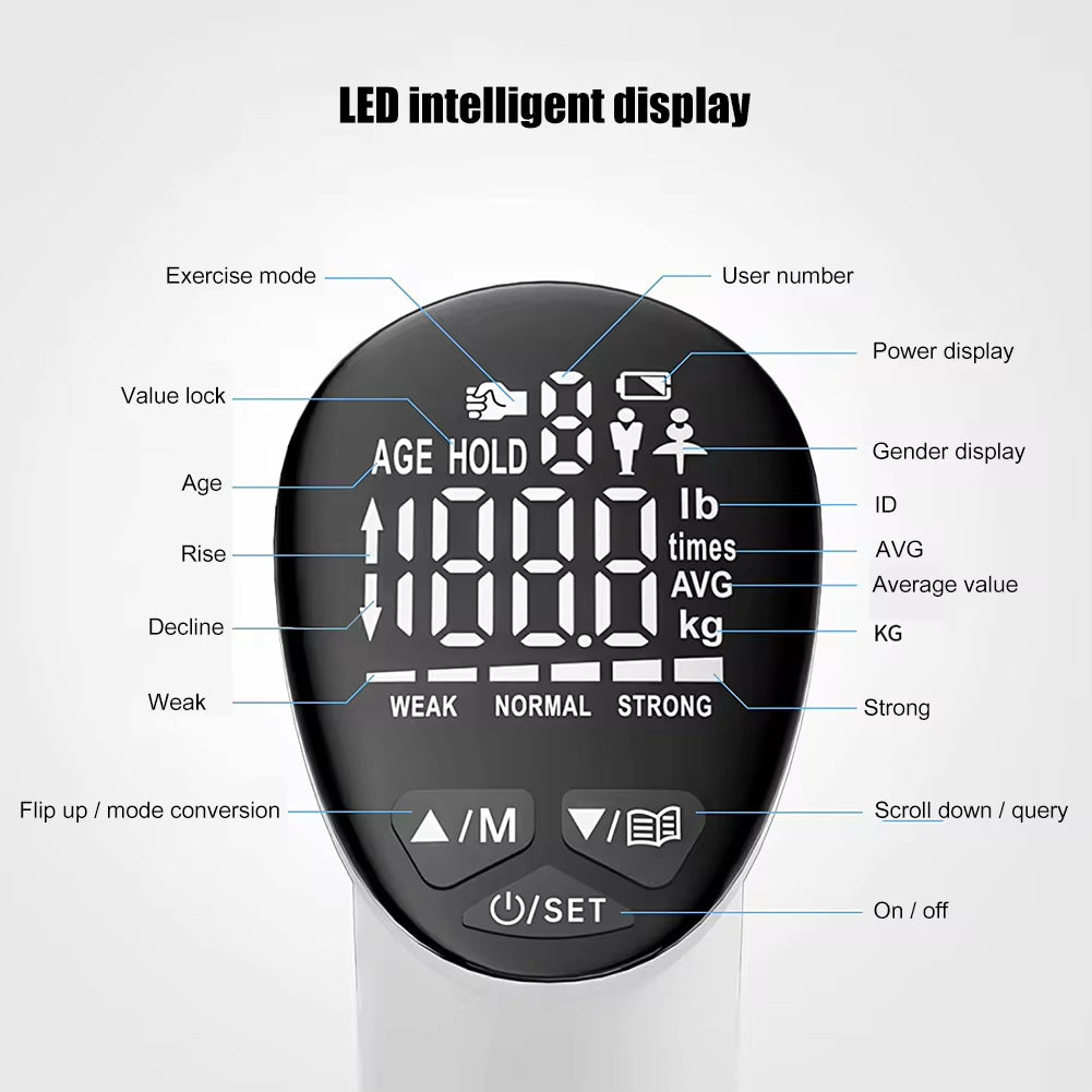 LED Digital Hand Grip Strength Trainer & Dynamometer